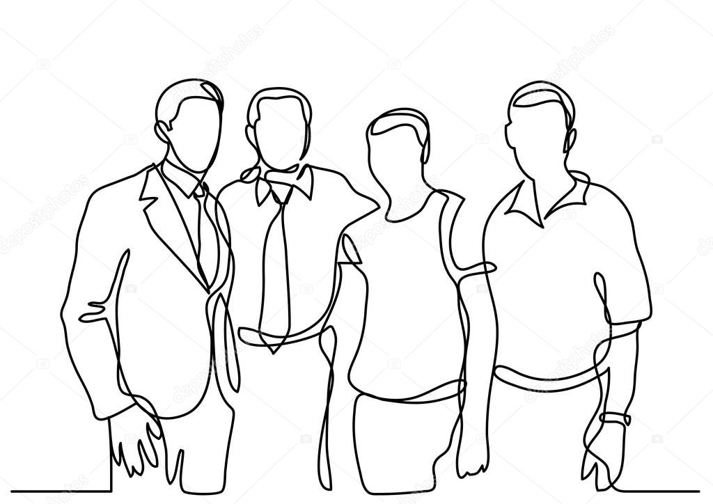 continuous line drawing of business team