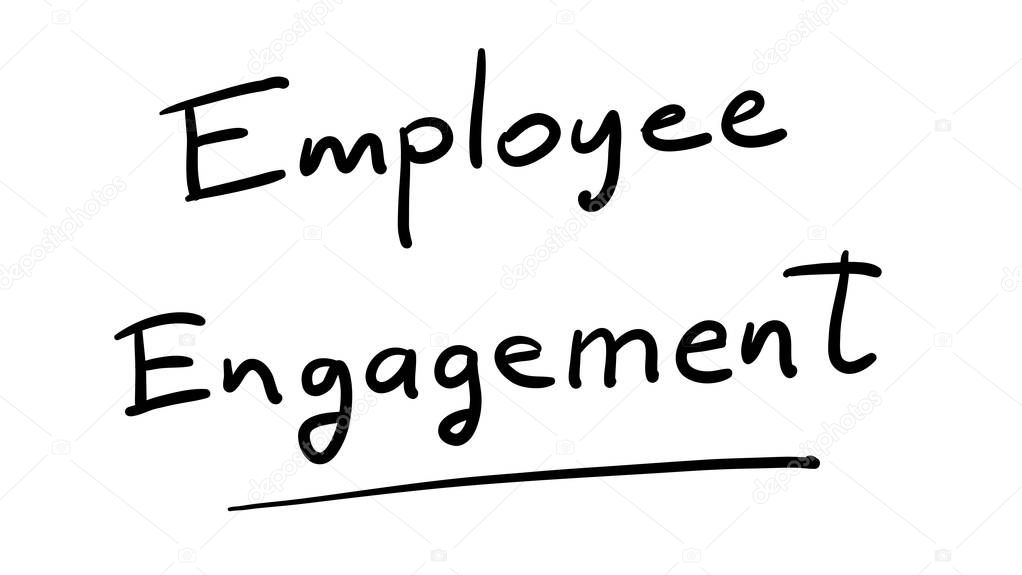 Business Buzzword: employee engagement - vector handwritten phrase