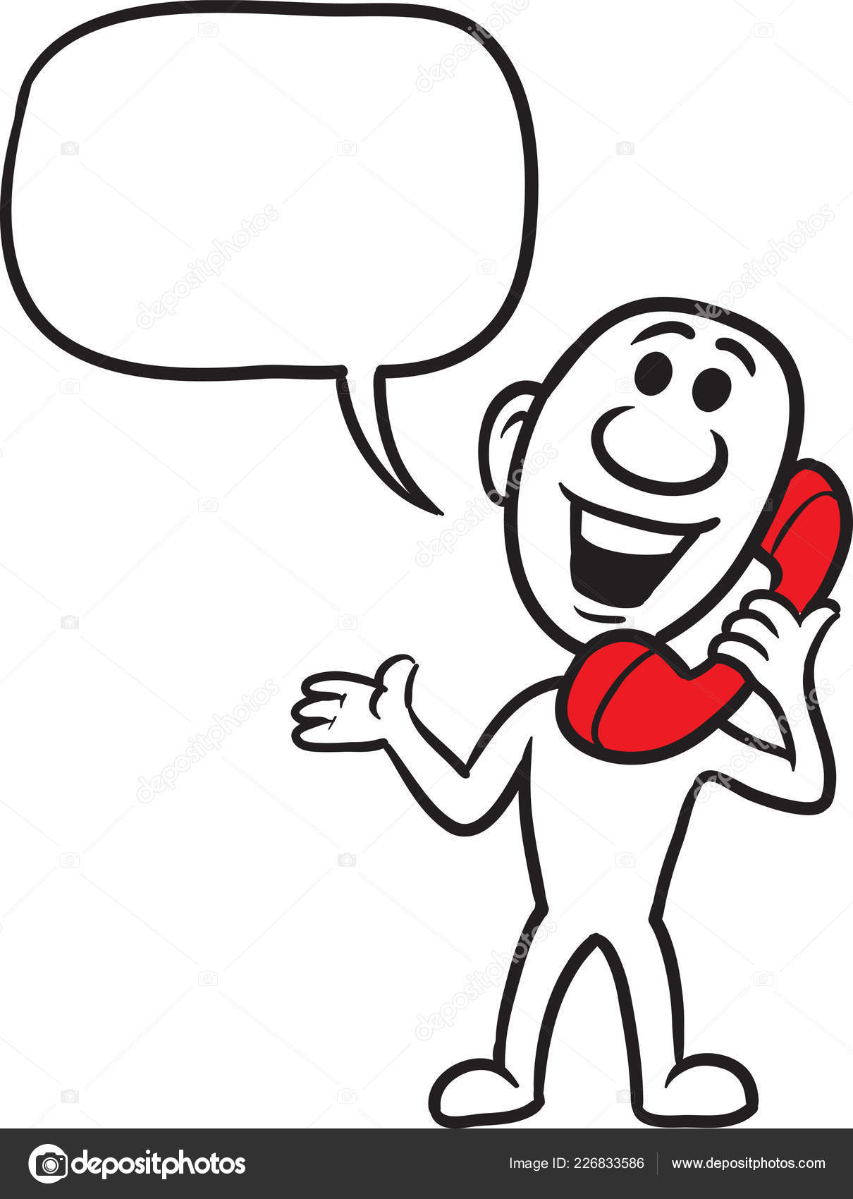 Ilustração Vetorial Desenho Animado Doodle Pequena Pessoa Falando Telefone  Fácil Vetor de ©OneLineStock 226833586, image size:1210x1700