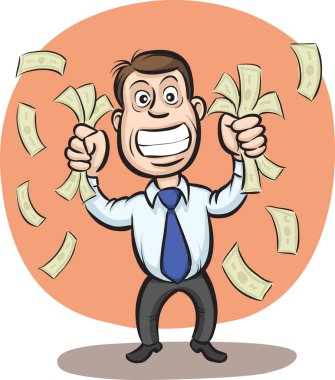 Para banknot sallayarak işadamı vektör Illustration. Kolay-kalite kaybı olmadan herhangi bir boyutta ölçeklendirilebilir katmanlı vektör Eps10 dosyasını düzenlemek. Yüksek çözünürlüklü raster Jpg dosya bulunur.
