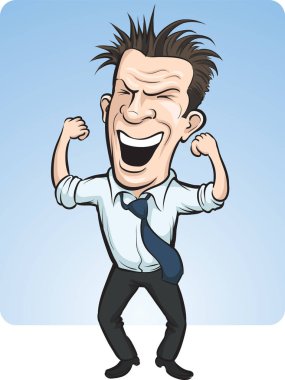 İş kişi tezahürat karikatür vektör çizim vektör. Kolay-kalite kaybı olmadan herhangi bir boyutta ölçeklendirilebilir katmanlı vektör Eps10 dosyasını düzenlemek. Yüksek çözünürlüklü raster Jpg dosya bulunur.
