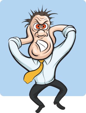 Vektör çizim karikatür vektör stresli iş kişi kafasına sıkma. Kolay-kalite kaybı olmadan herhangi bir boyutta ölçeklendirilebilir katmanlı vektör Eps10 dosyasını düzenlemek. Yüksek çözünürlüklü raster Jpg dosya bulunur.