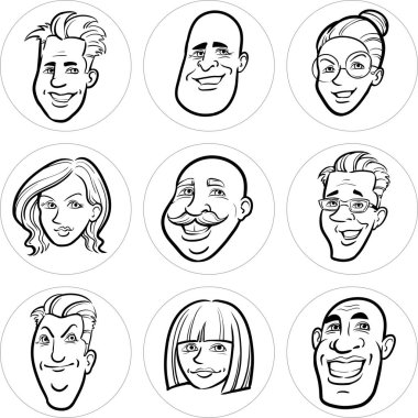 Çizim için farklı insanlar yüz