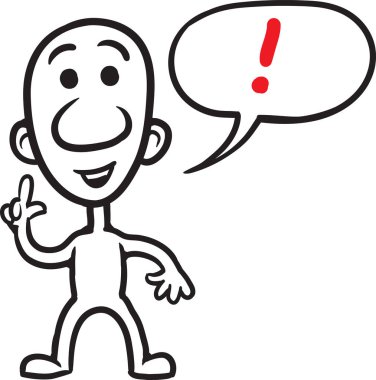 Vektör çizim karikatür doodle küçük kişi - exclaming. Kolay katmanlı vektör Eps10 dosyası kalite kaybı olmadan herhangi bir boyutta ölçeklendirilebilir Düzenle.