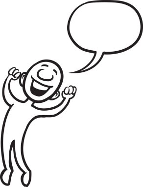 Vektör çizim karikatür doodle küçük kişi - sevinç atlama. Kolay katmanlı vektör Eps10 dosyası kalite kaybı olmadan herhangi bir boyutta ölçeklendirilebilir Düzenle.
