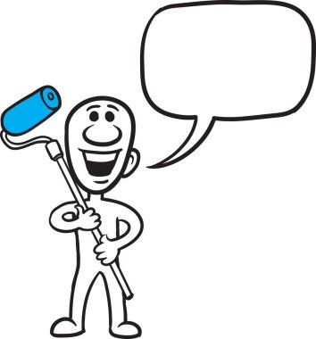 Vektör çizimi karikatür doodle küçük kişi - ressam. Kolay katmanlı vektör Eps10 dosyası kalite kaybı olmadan herhangi bir boyutta ölçeklendirilebilir Düzenle.