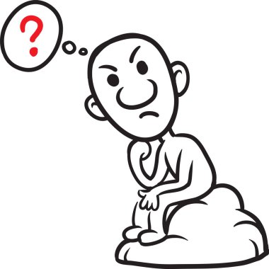 Vektör çizimi karikatür doodle küçük kişi - düşünür. Kolay katmanlı vektör Eps10 dosyası kalite kaybı olmadan herhangi bir boyutta ölçeklendirilebilir Düzenle.