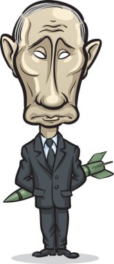 19 Ekim 2014: vektör çizim füze ile Rusya Devlet Başkanı Vladimir Putin ayakta