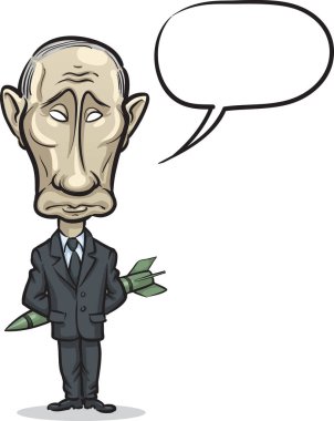 19 Ekim 2014: vektör çizim füze ile Rusya Devlet Başkanı Vladimir Putin ayakta