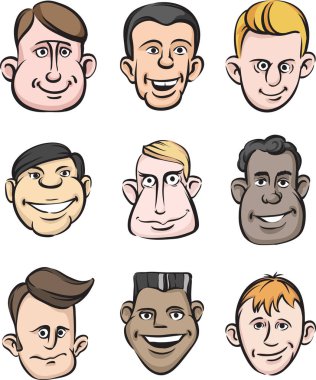 Vektör çizim komik adamlar yüzler. Kolay-kalite kaybı olmadan herhangi bir boyutta ölçeklendirilebilir katmanlı vektör Eps10 dosyasını düzenlemek. Yüksek çözünürlüklü raster Jpg dosya bulunur.