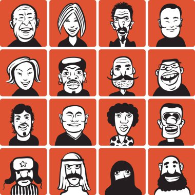 Vektör çizim doodle yüzler. Kolay-kalite kaybı olmadan herhangi bir boyutta ölçeklendirilebilir katmanlı vektör Eps10 dosyasını düzenlemek. Yüksek çözünürlüklü raster Jpg dosya bulunur. 