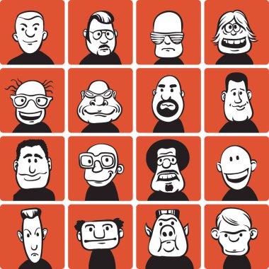 Vektör çizim doodle yüzler. Kolay-kalite kaybı olmadan herhangi bir boyutta ölçeklendirilebilir katmanlı vektör Eps10 dosyasını düzenlemek. Yüksek çözünürlüklü raster Jpg dosya bulunur. 
