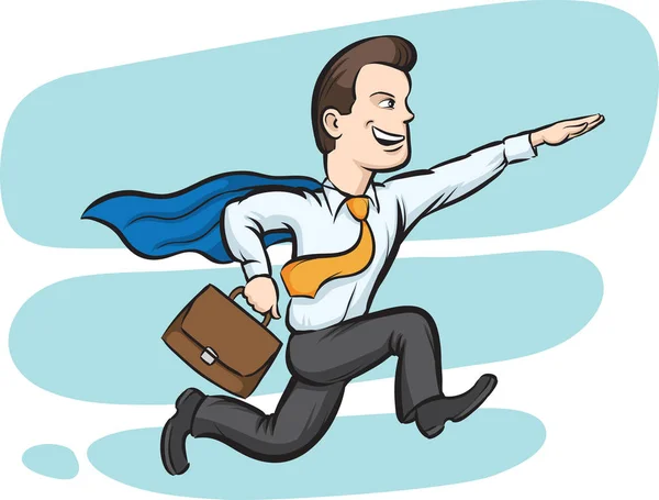 Illustration Vectorielle Businessman Courant Comme Superman Éditez Facilement Fichier Eps10 — Image vectorielle