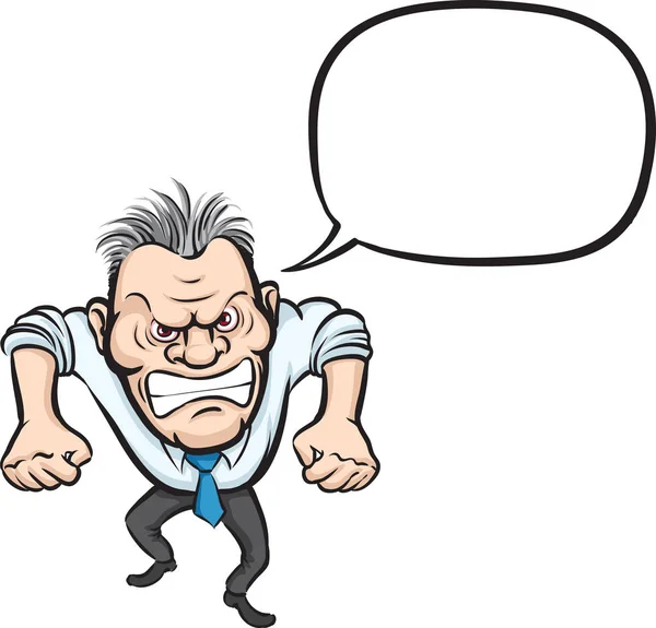 Vektör çizim karikatür öfkeli işadamı ile konuşma balonu. Kolay-kalite kaybı olmadan herhangi bir boyutta ölçeklendirilebilir katmanlı vektör Eps10 dosyasını düzenlemek. Yüksek çözünürlüklü raster Jpg dosya bulunur.