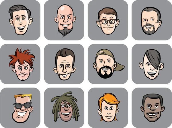 farklı erkekler yüzlerini illüstrasyon vektör