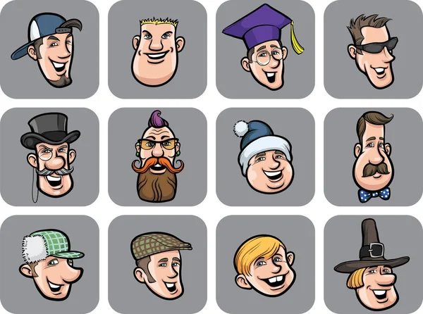 farklı erkekler yüzlerini illüstrasyon vektör