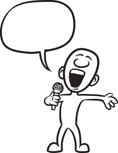 Vektor Illustration Von Cartoon Doodle Kleine Person Lied Singen Einfach — Stockvektor