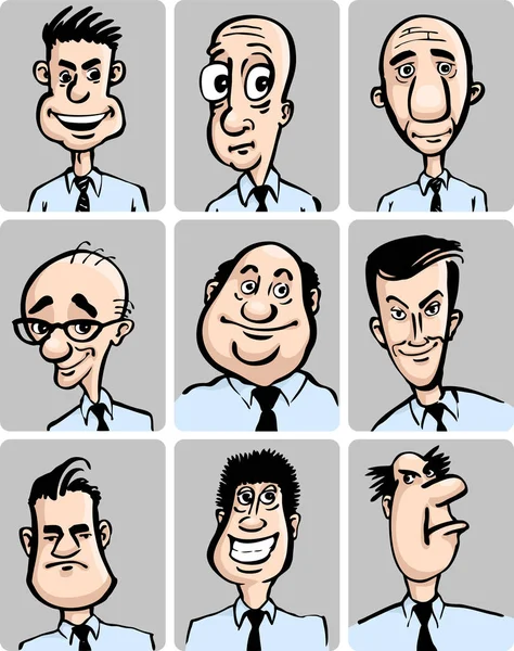 Vector Illustration Caricature Faces Collection Easy Edit Layered Vector Eps10 — Stock Vector