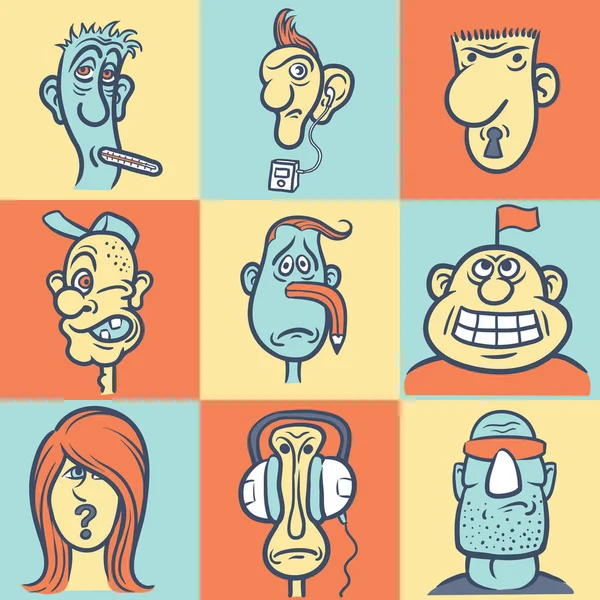 Vektör çizim doodle çizgi film insanlar. Kolay katmanlı vektör Eps10 dosyası kalite kaybı olmadan herhangi bir boyutta ölçeklendirilebilir Düzenle.