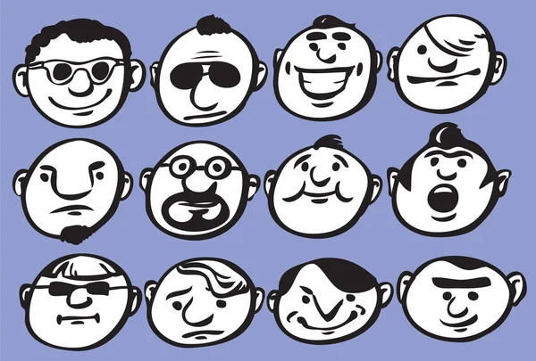 Vektör çizim karikatür yüzler yuvarlak. Kolay-kalite kaybı olmadan herhangi bir boyutta ölçeklendirilebilir katmanlı vektör Eps10 dosyasını düzenlemek. Yüksek çözünürlüklü raster Jpg dosya bulunur. 