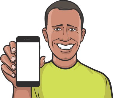 Afrika adam bir mobil uygulaması bir akıllı telefon üzerinde gösterilen