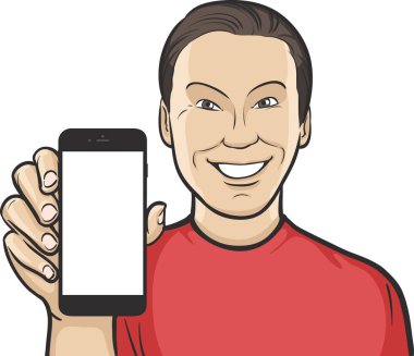 Kore adam bir mobil uygulaması bir akıllı telefon üzerinde gösterilen