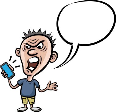 şok çizgi film karakteri ile smartphone