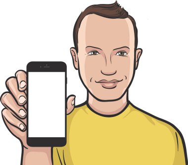 sportif adam bir mobil uygulaması bir akıllı telefon üzerinde gösterilen