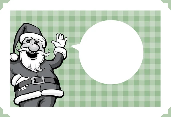 Frohe Weihnachten Grußkarte Mit Winkendem Weihnachtsmann — Stockvektor