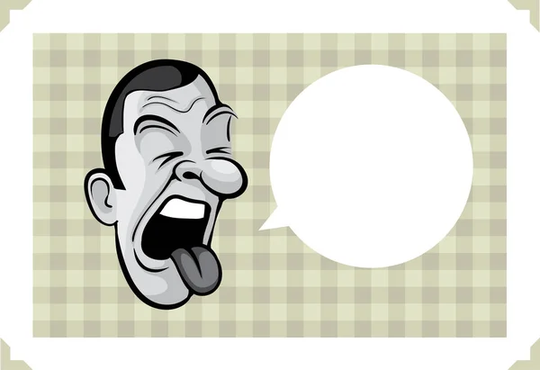 Greeting Card Feeling Disgust Man Face Place Your Custom Text — Stock Vector