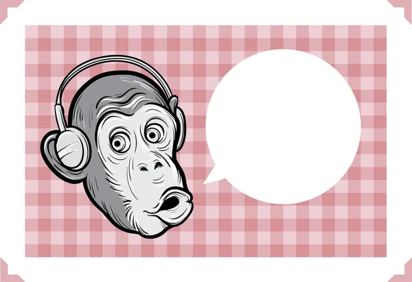 Открытки Лицом Шимпанзе Поместите Свой Собственный Текст — стоковый вектор