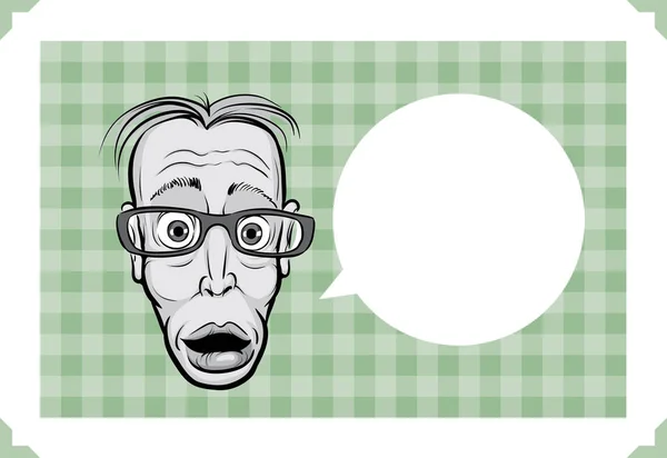 Ευχετήρια Κάρτα Geek Τρελής Πρόσωπο — Διανυσματικό Αρχείο