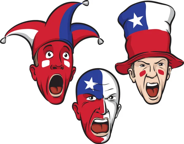 Illustration Vectorielle Des Supporters Football Chiliens Éditez Facilement Fichier Eps10 — Image vectorielle