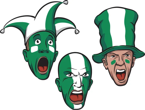 Illustration Vectorielle Des Supporters Football Nigérians Éditez Facilement Fichier Eps10 — Image vectorielle