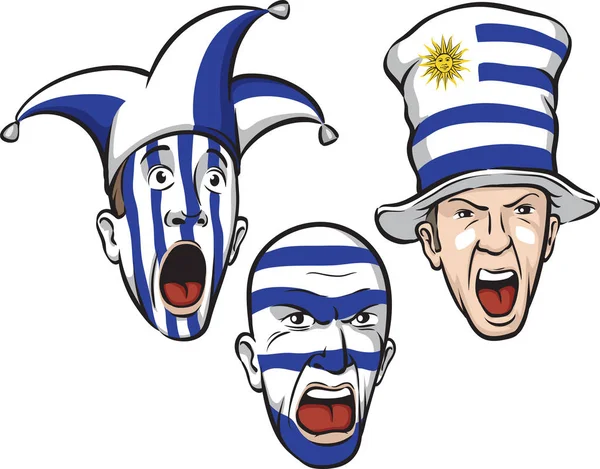 Vector Illustration Football Fans Uruguay Easy Edit Layered Vector Eps10 — Stock Vector