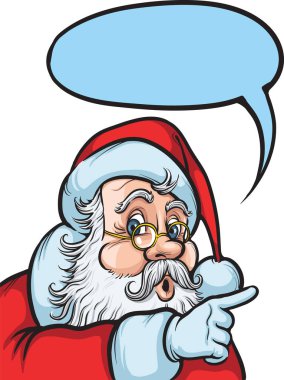 Noel Baba bir şeye işaret vektör Illustration. Kolay-kalite kaybı olmadan herhangi bir boyutta ölçeklendirilebilir katmanlı vektör Eps10 dosyasını düzenlemek. Yüksek çözünürlüklü raster Jpg dosya bulunur. 