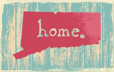 Connecticut nostaljik rustik vintage devlet vektör işareti