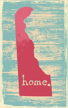 Delaware nostaljik rustik vintage devlet vektör işareti