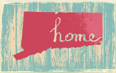 Connecticut nostaljik rustik vintage devlet vektör işareti