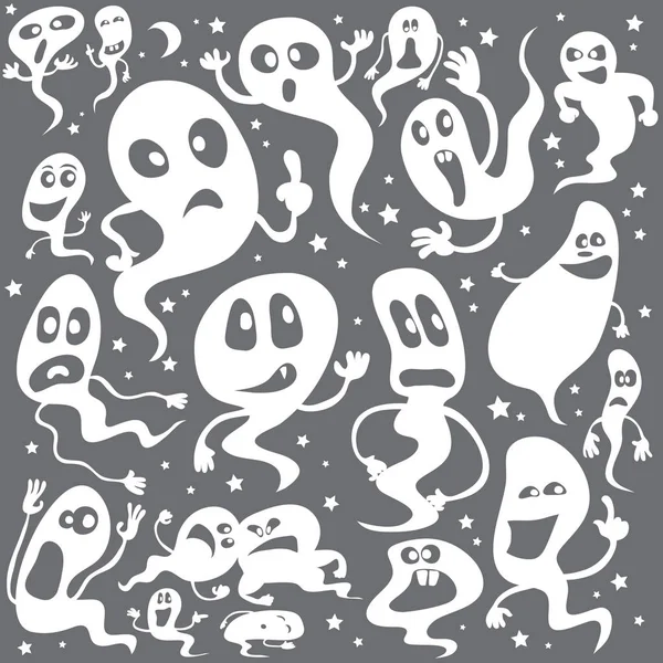 Vector Illustration Halloween Ghosts Background Easy Edit Layered Vector Eps10 — Stock Vector