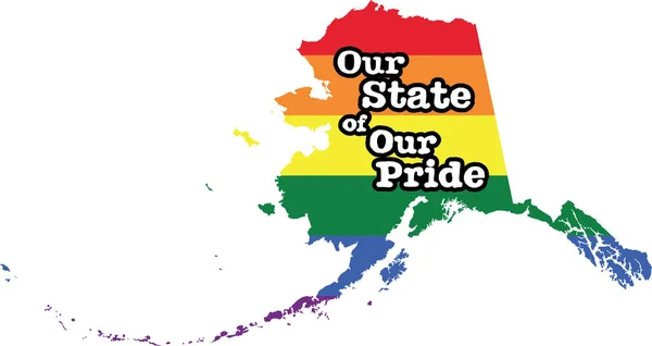 Alaska Gay Orgullo Vector Estado Signo — Archivo Imágenes Vectoriales