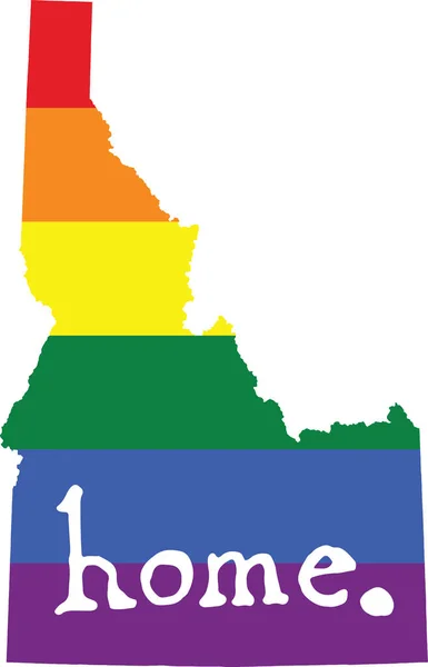Idaho Casa Gay Orgullo Vector Estado Signo — Vector de stock