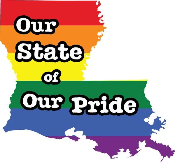 Louisiana Gay Orgullo Vector Estado Signo — Archivo Imágenes Vectoriales