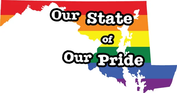 Maryland Gay Orgullo Vector Estado Signo — Vector de stock