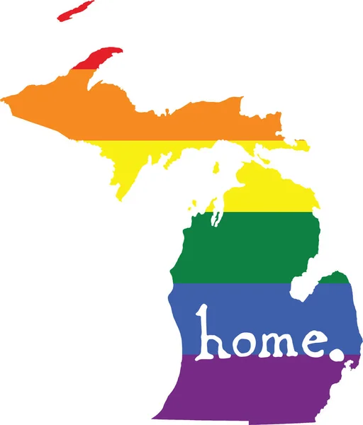 Michigan Gay Orgullo Vector Estado Signo — Vector de stock