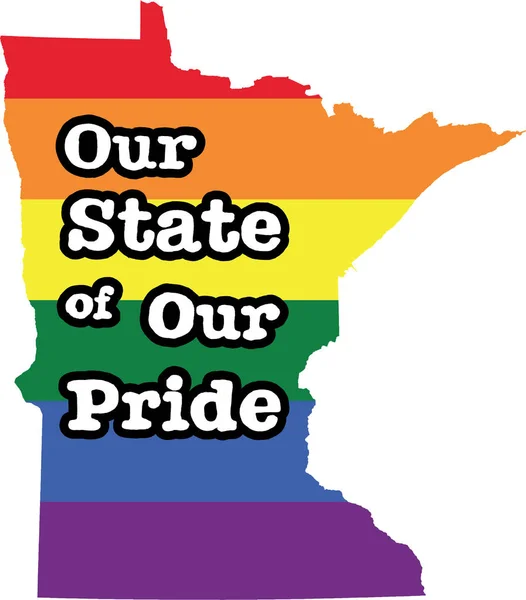 Minnesota Orgullo Gay Vector Estado Signo — Vector de stock