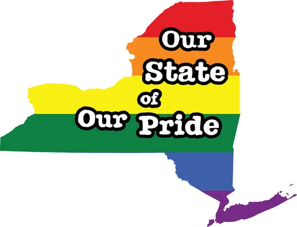 Nueva York Gay Orgullo Vector Estado Signo — Vector de stock