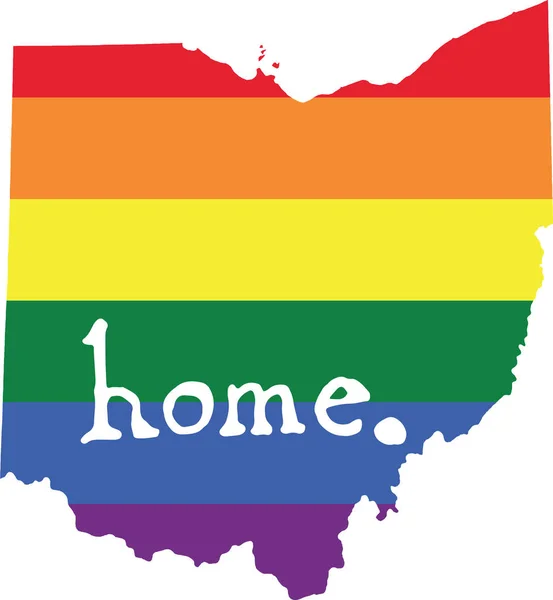 Ohio Gay Orgullo Vector Estado Signo — Vector de stock