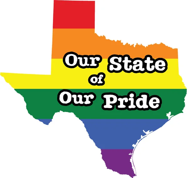 Texas Gay Orgullo Vector Estado Signo — Archivo Imágenes Vectoriales