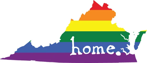 Virginia Gay Orgullo Vector Estado Signo — Vector de stock